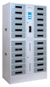 POWER TECHNOLOGIES 24 Bay Charging Locker with RFID Lock & Contact-less Access - 220V UK, MODEL- SC-Locker-24, SKU- LKR-SC-B24R-U